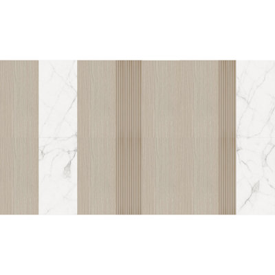 Calacatta Calm Pre-Designed 96" x 171.5" Bedroom Wall Panel Kit