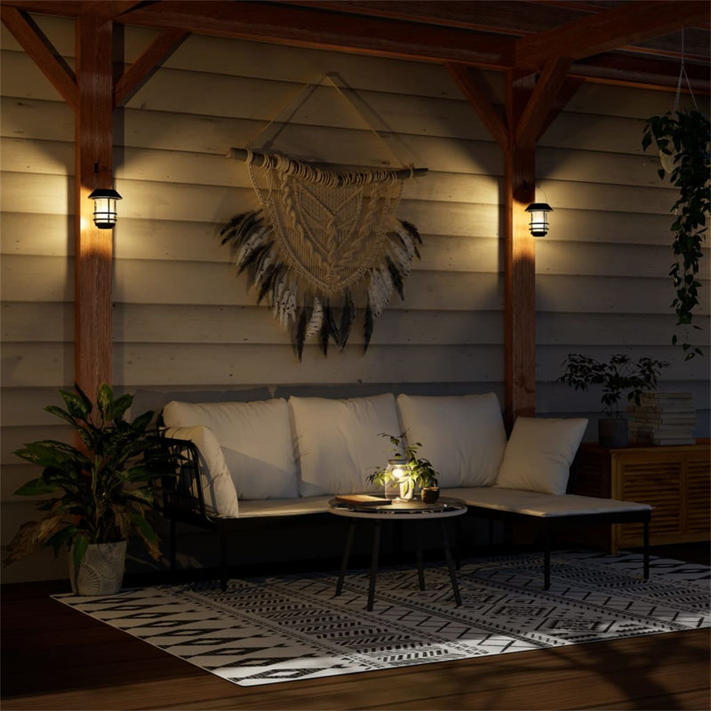 Fairlane Satin Black Solar Powered Outdoor Wall Lantern