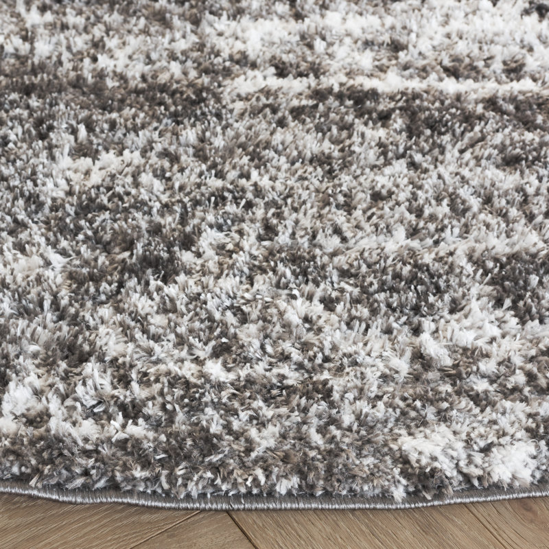 Antwan Penelope Shag Performance Abstract Rug, Round 6'7"
