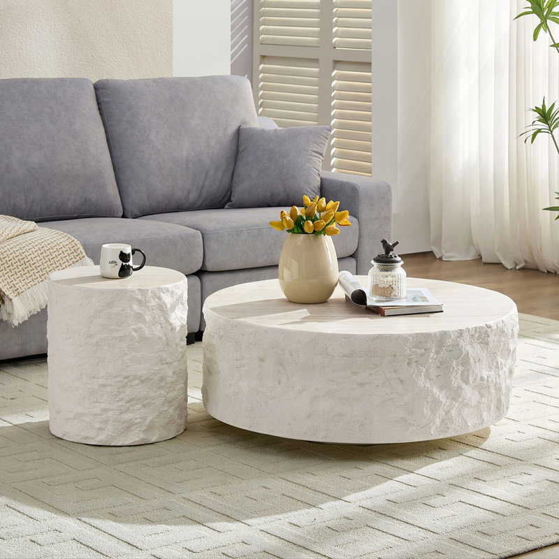Table basse ronde en fibre de verre