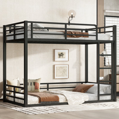 Heavy-Duty Metal Bunk Bed Frame with Noise-Reducing Design for Kids, Teens & Adults, Black