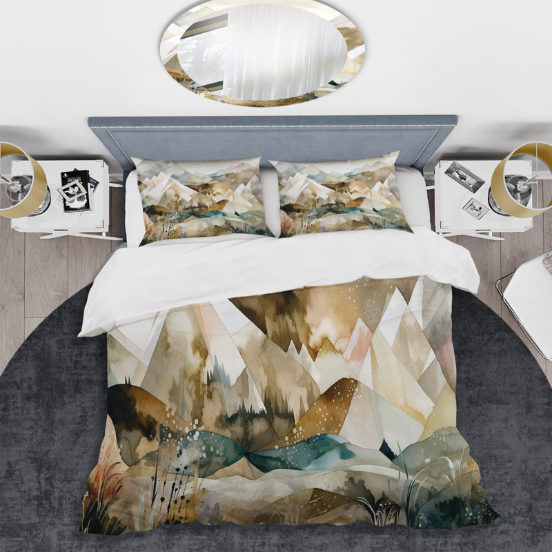 Ensemble de housse de couette en microfibre / polyester Exploration The Evolving Silver Mountains II