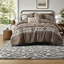 Modern 5 Piece Stripe Herringbone Bedding Sets, Brown Full Queen Comforter Set