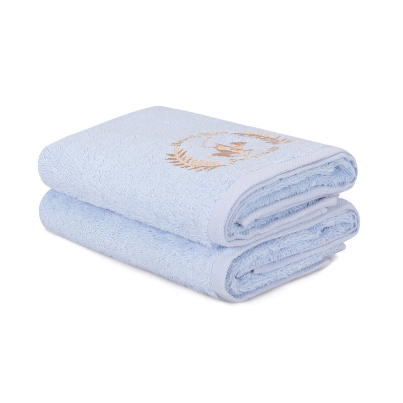 Ensemble de 2 essuie-mains 2 pièces 100% coton, Bleu