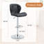 Modern 3PCS Bar Set, Round Bar Height Table With Sintered Stone Top & 2 Swivel PU Leather Adjustable Height Bar Stools With Padded Seat-77904702