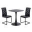 Ensemble de table tulipe sur pied central 3 pièces, contemporain et peu encombrant, avec chaises cantilever-95083225
