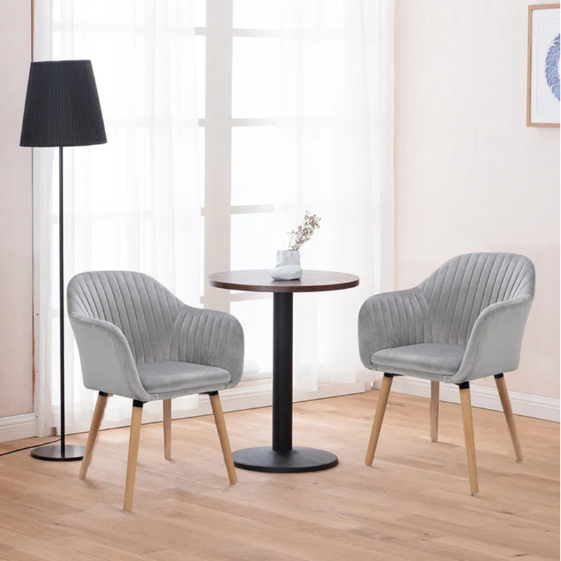 Mirakel 47cm H Velvet Upholstered Armchair, Grey