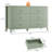 54" Extra Wide Modern Fluted 6-Drawer Wood Dresser with Metal Handles Storage Cabinet for Bedroom Living Room Hallway Entryway Easy Assembly - Green-619475515