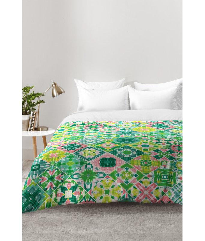 Ensemble d'édredon Tropical Tiles, Édredon pour très grand lit + 2 très grandes ta
