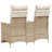 Vidaxl Reclining Garden Sofa Beige-116119989-116119993