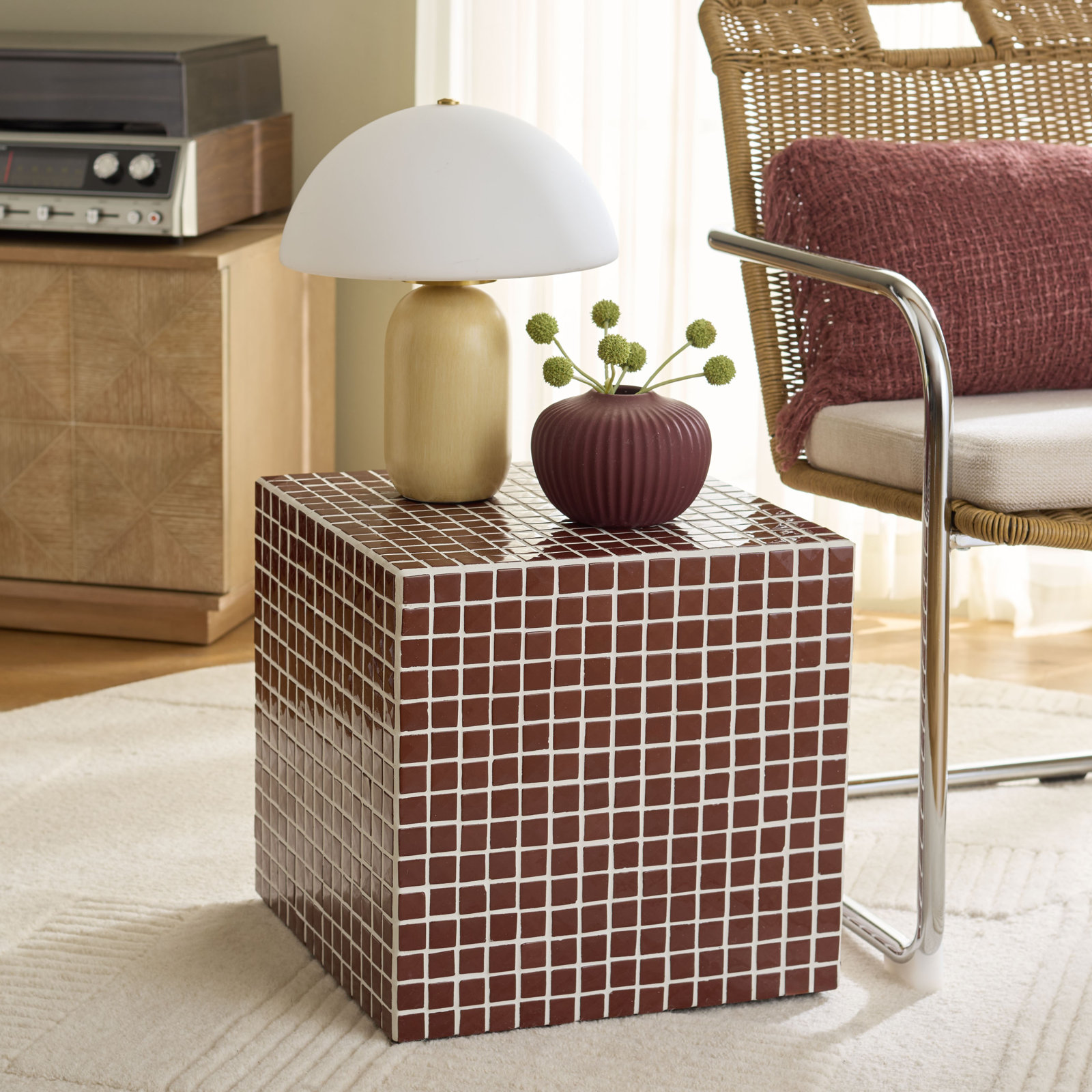 16" End Table, Bordeaux