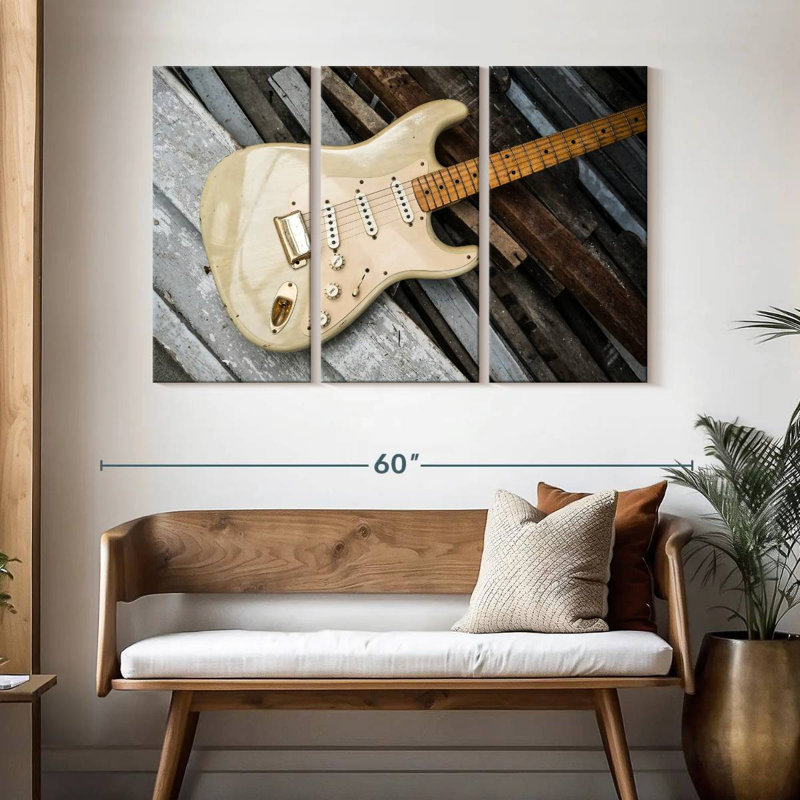 Abarca Guitar On Planks, 32" H x 50" W