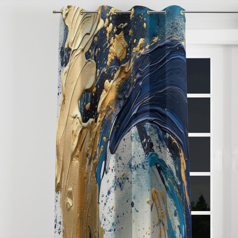 Anatola - Rideau à œillets moderne - Velours obscurcissant - 1 panneau, l 52 po x L 90 po, Œillets dorés