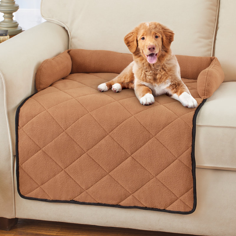 Soft Bolster Pet Bed Protective Couch Cover, 100 % polyester - gris anthracite