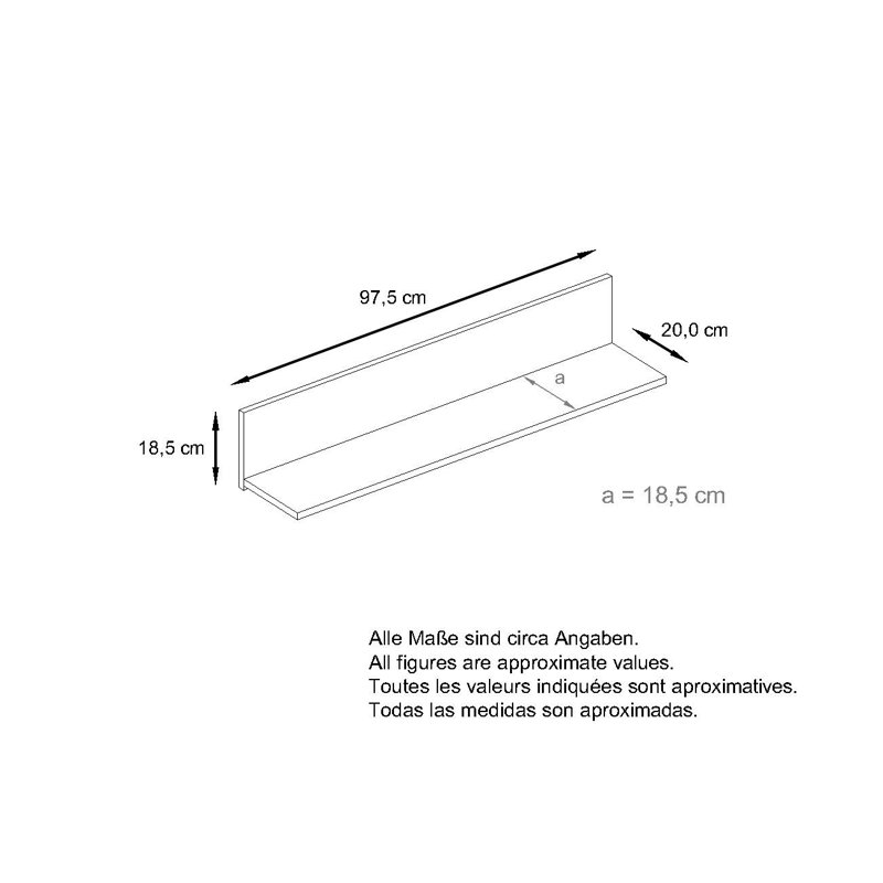 Floating Shelf Mccrary, Glossy Black