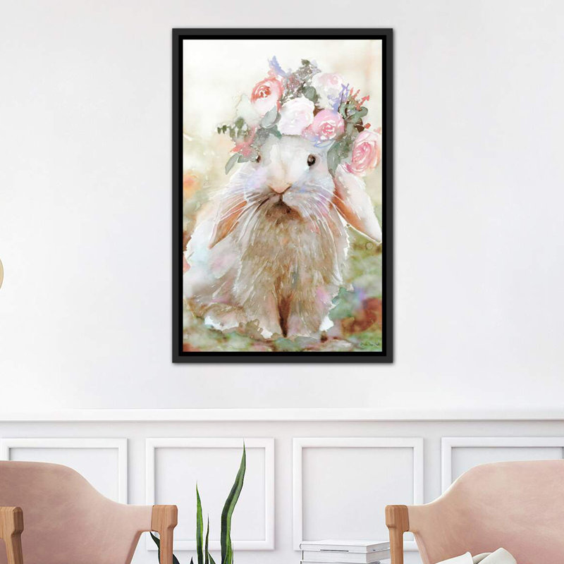 Bunny Sophia - reproduction d'art, H 40 po x l 26 po x P 1,5 po, Toile tendue