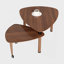 Table basse rotative avec pieds en bois d'hévéa massif-355482