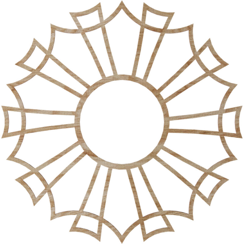 Augustus Wood Fretwork Pierced Ceiling Medallion, Oak, 32" H x 32" W x 0.25" D