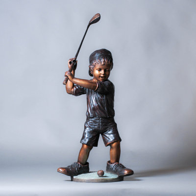 Statue de garçon golfer Bloomsdale
