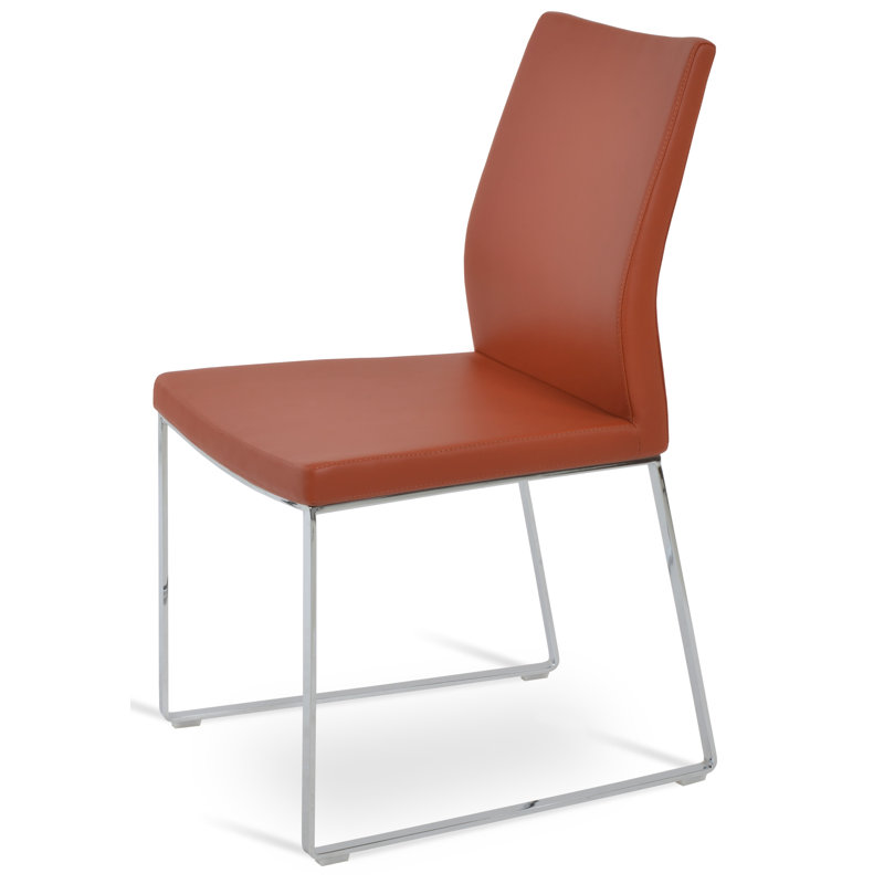 Chaise d'appoint Pasha, Similicuir brique