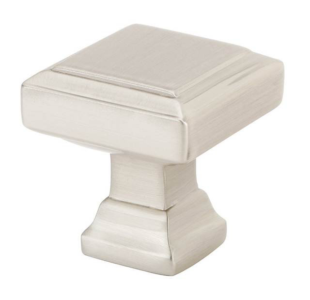 Oversized 1 1/4" Length Square Knob, 1.25" H x 1.25" W x 1.25" D, Satin Nickel