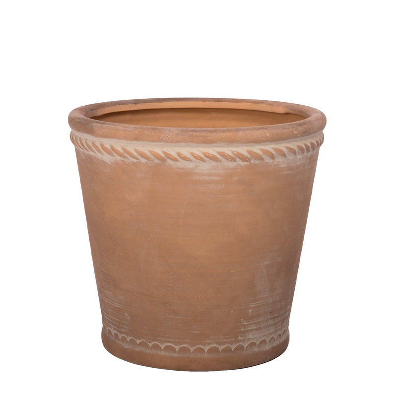 Pot rond en cachemire terre cuite