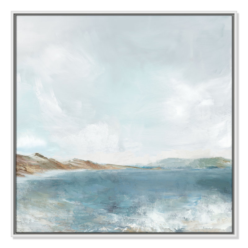 Echoes in Blue Print par PI Studio, Flotteur blanc, H 31,5 po x l 31,5 po