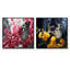 Ensemble de 2 collages carrés animaux rouges et gris-843896475-843896478