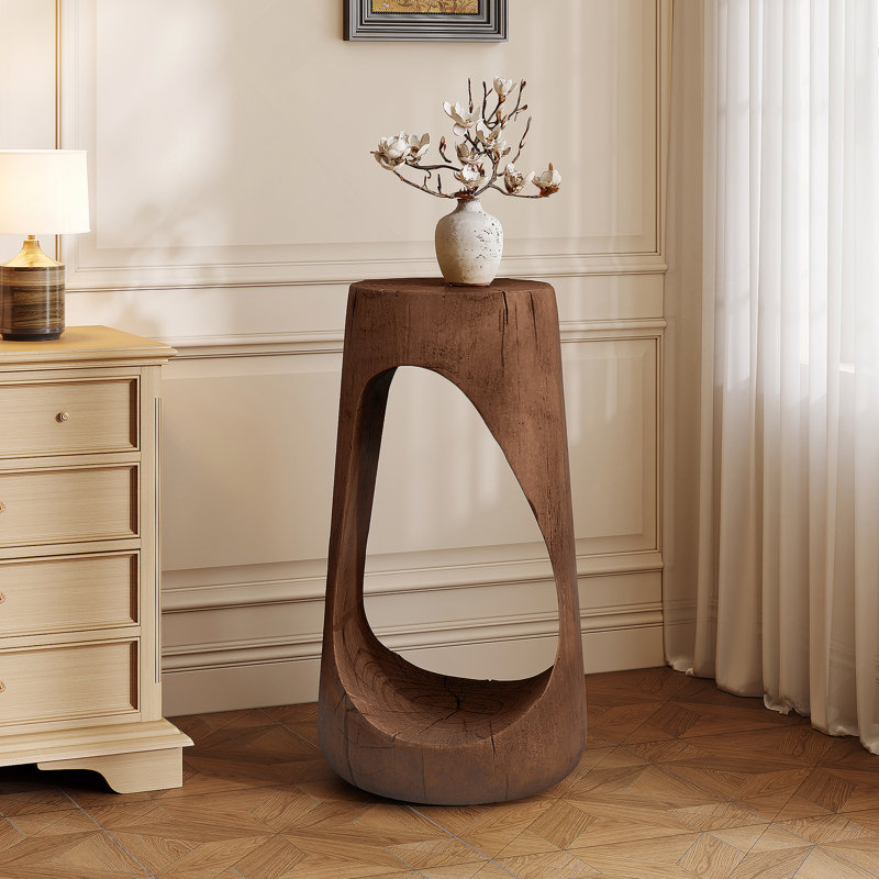 Table d'appoint d'extérieur, table de bout creuse, tabouret de jardin, Brun antique
