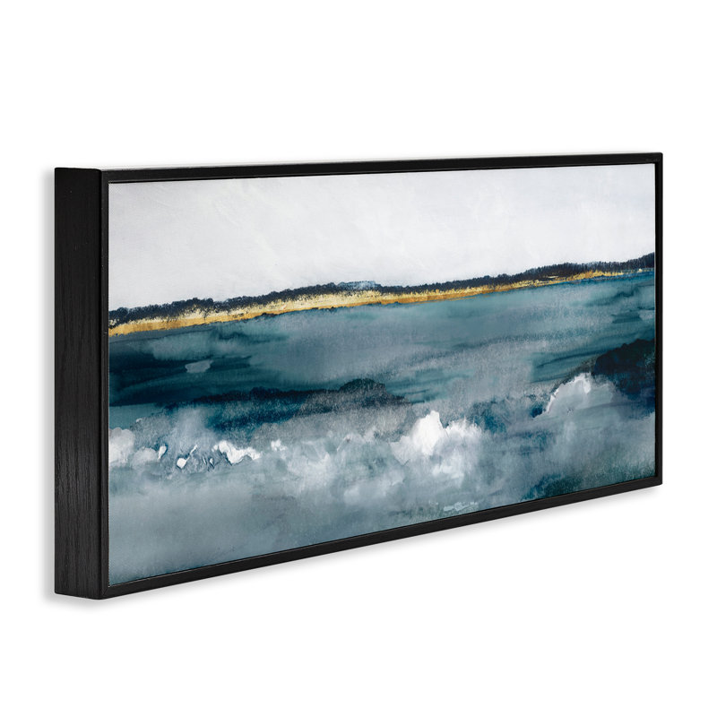 The Great Beyond Seascape, estampe numérique, conception de Jacob Q, H 10 po x l 24 po, Giclée encadrée noir minuit