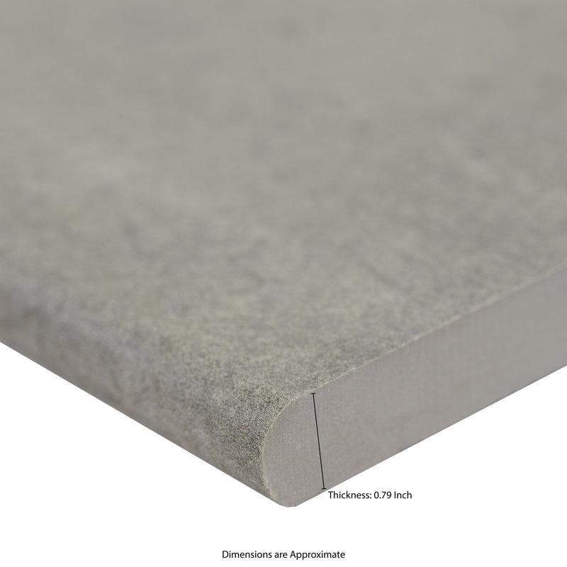 Quarzo 13" x 24" Porcelain Pool Coping, Beton Grey