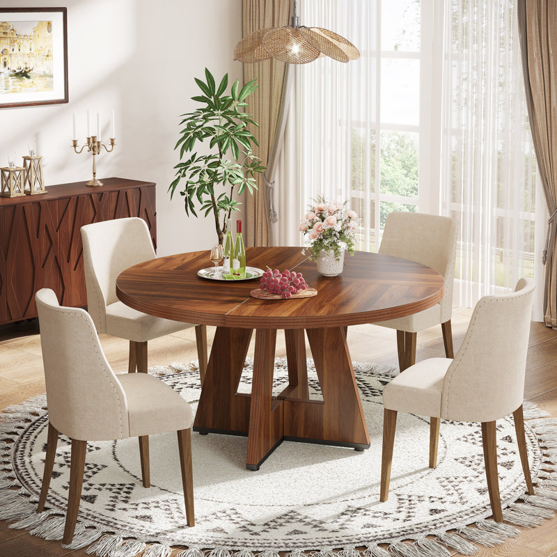 Liena 47'' Round Dining Table, Walnut