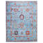 Square Modern Blue Oushak Machine Washable Area Rug with Built-in Padding and Non-Slip Backing-1417829785