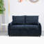 Canapé futon bleu marine avec 2 sacs de rangement, sacs modernes réglables et souples pour le salon