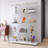 Gracelino 66.5" Tall Glass China Cabinet Curio Display Stand with 2 Lockable Doors and Open Storage Shelf-323873628