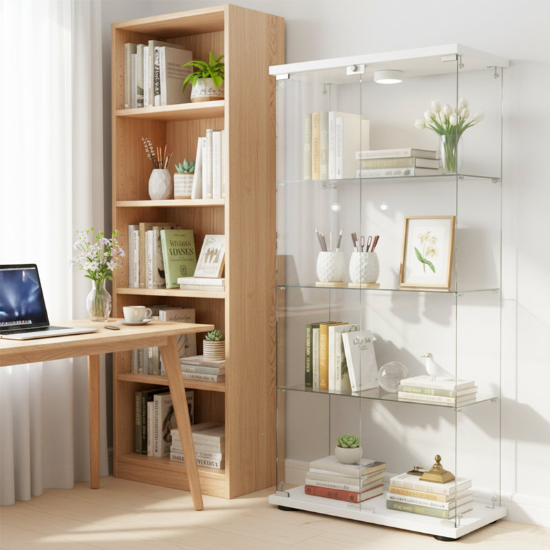 Vitrine à 4 tablettes Jacody, Blanc