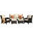 Grano Wicker 5 - Person Patio Conversation Set with Cushions-1801472097-1801472100