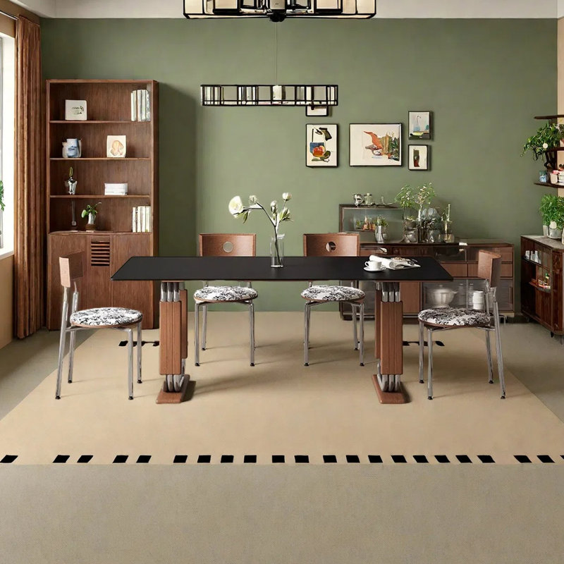 Petite table de salle à manger rétro, H 29,53 po x L 62,99 po x l 31,5 po