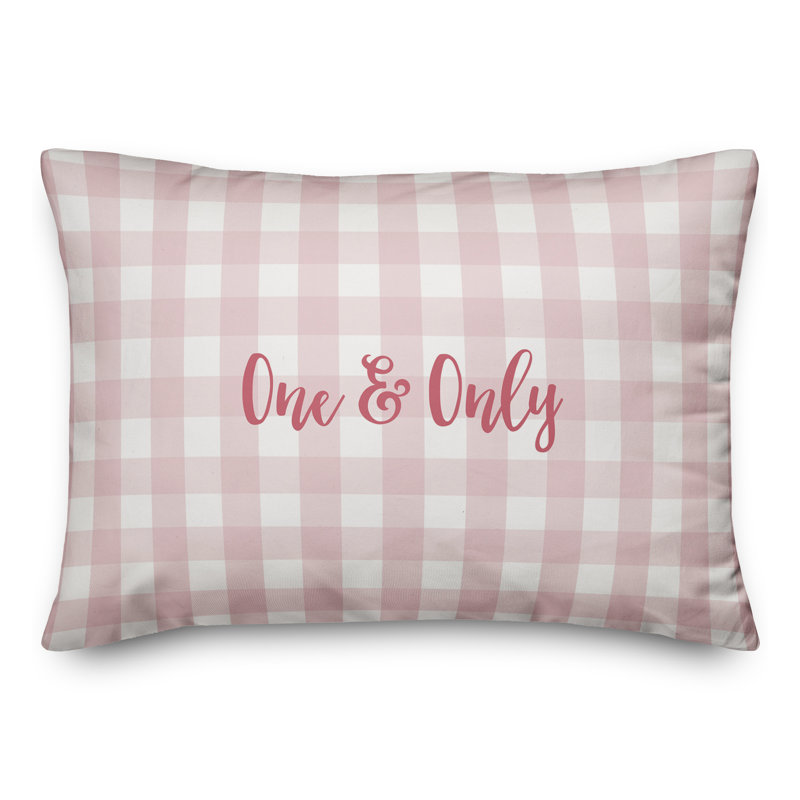 Plaid Throw Pillow, Pink