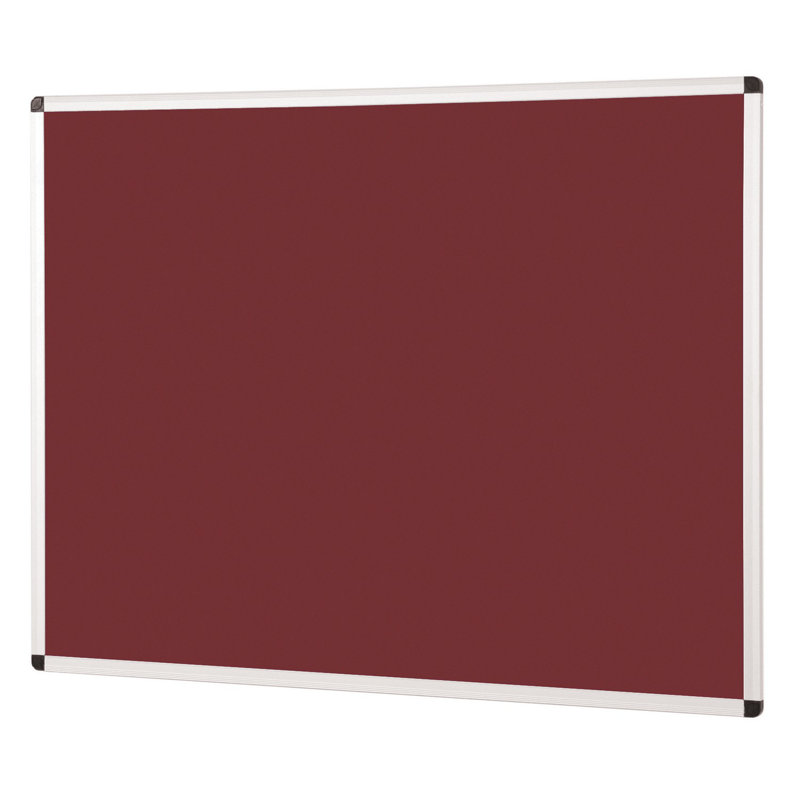 Wall Mounted Bulletin Board, 90 cm H x 120 cm W, Burgundy