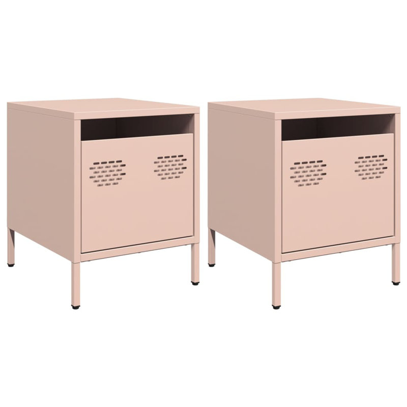 Astraea 35cm W Bedside Table, Pink, Set of 2