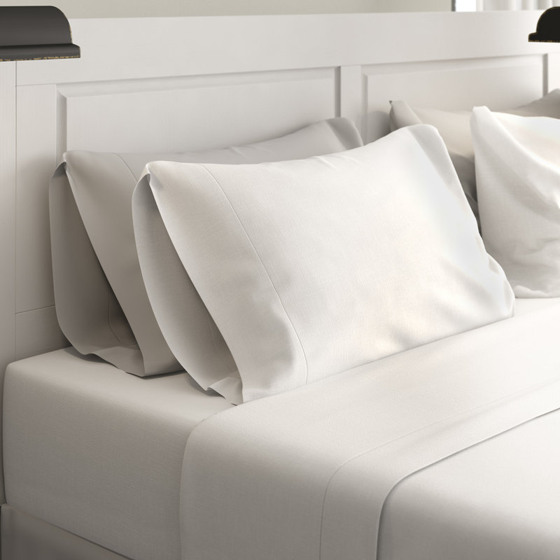 Ensemble de draps Mayer, Ensemble de draps pour grand lit avec 2 taies d'or, Bleu