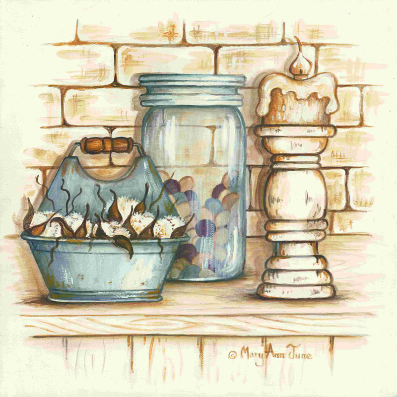 Boules de coton et baies - Peinture, H 30 po x l 30 po, Toile tendue
