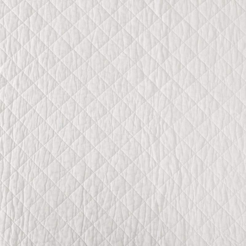 White Cotton King Quilt Set with Diamond Quilting