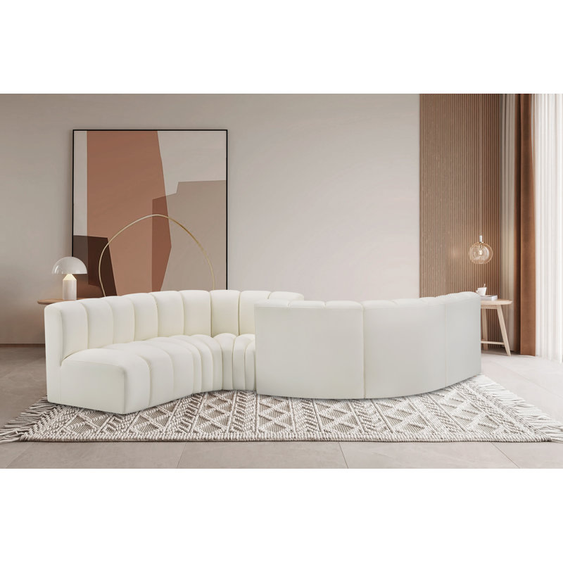 Canapé en cuir végétalien 145 "Houts, Cuir crème végétalien