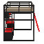 Lit mezzanine en bois avec bureau-1339748977