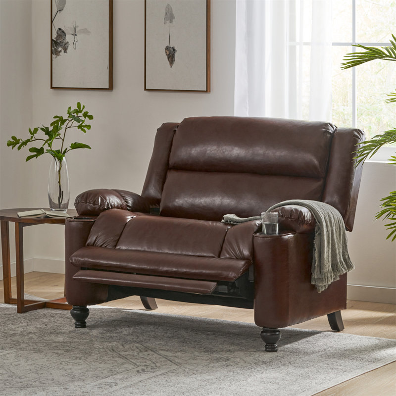 Faux Leather Recliner, Similicuir noyer