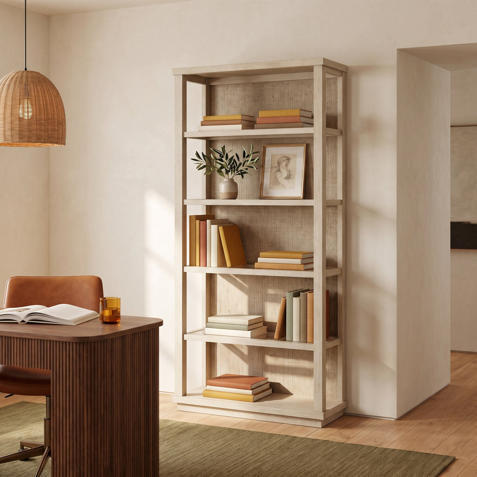 Trevor 36 " Oak Bookcase