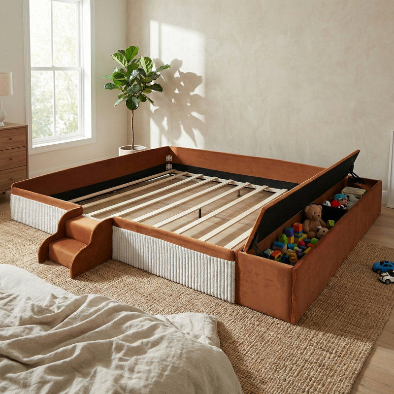Lit de jour simple, Brun / Blanc, Lit simple