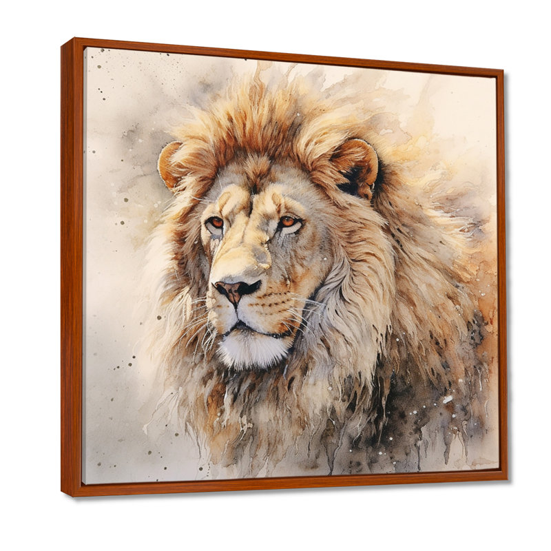 Lion, art mural sur toile, impression féroce et animal sauvage - lion féroce III, H 16 po x l 16 po x P 1 po